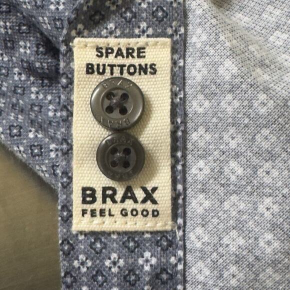 BRAX FEEL GOOD DANIEL‎ HI-FLEX MODERN FIT BUTTON UP SHIRT BLUE NWT MEN'S M 39/40 - Picture 13 of 15
